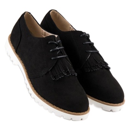 Chaussures bohèmes en daim nouées le noir 3