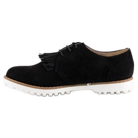 Chaussures bohèmes en daim nouées le noir 5