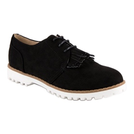 Chaussures bohèmes en daim nouées le noir 4
