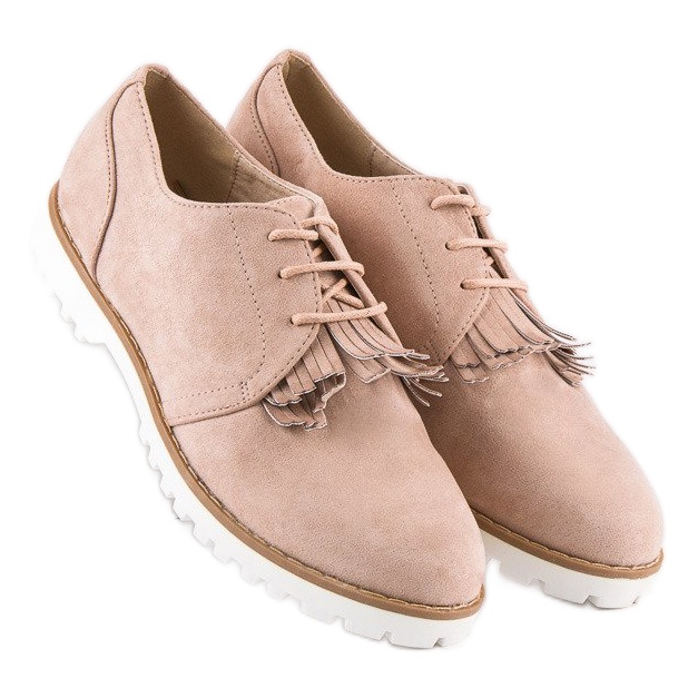 Chaussures bohèmes en daim nouées brun 1