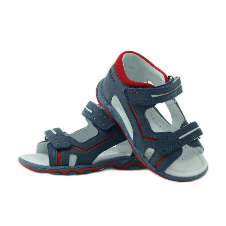 Sandales velcro Bartek 31825 bleu marine rouge 3
