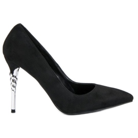 Escarpins en daim noir le noir 1
