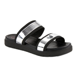 Kylie Chaussons miroir noir 1