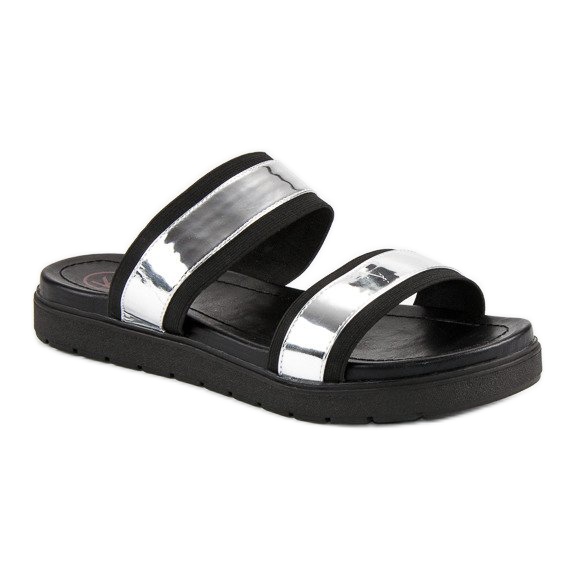 Kylie Chaussons miroir noir 1