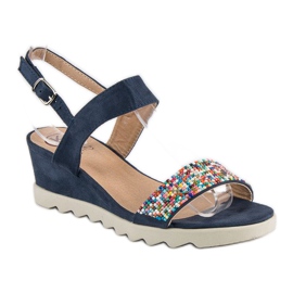 Kylie Sandales avec perles bleu 1