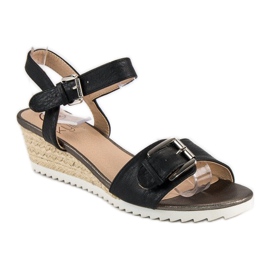 Kylie Sandales espadrilles à boucle le noir 1