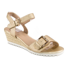Kylie Sandales espadrilles à boucle jaune 1