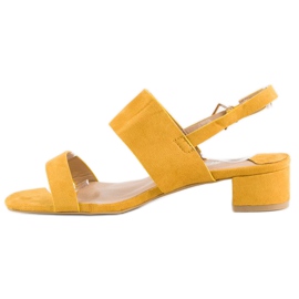 Fama Sandales à petit talon jaune 2