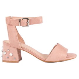 Erynn Sandales avec perles rose 2