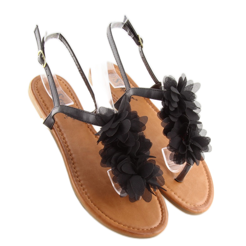 Sandales noires à fleurs CK36P noir le noir 2