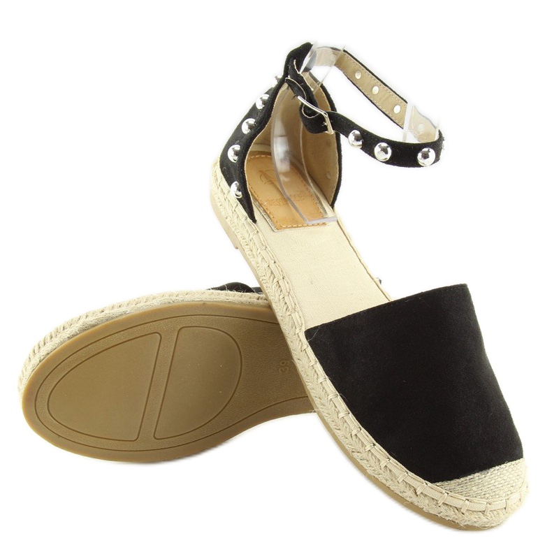 Espadrilles noires à clous A636-ESP-1 noir 1