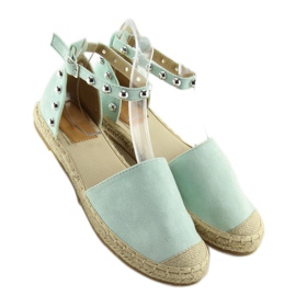 Vert Espadrilles à clous A636-ESP-1 Vert bleu 1