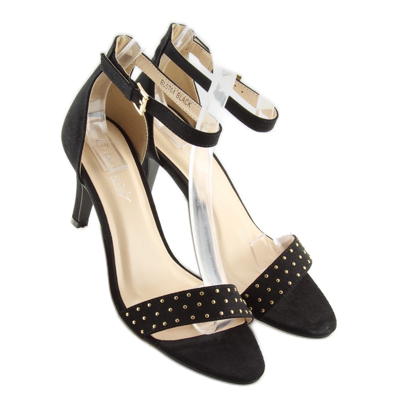 Sandales sur un talon confortable noir BL0764 2