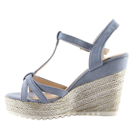 Sandales, espadrilles à semelles compensées, bleu 680-30 Bleu 6
