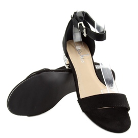 Sandales noires avec cristaux 99-78 noir le noir 1