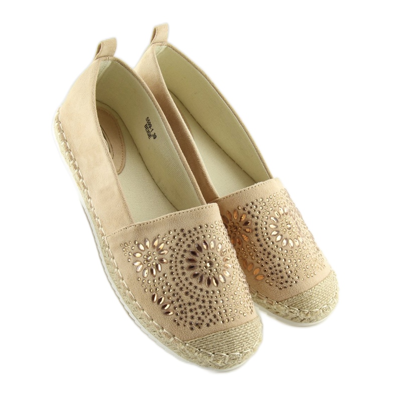 Espadrilles décorées de beige 5599-1 Beige 2