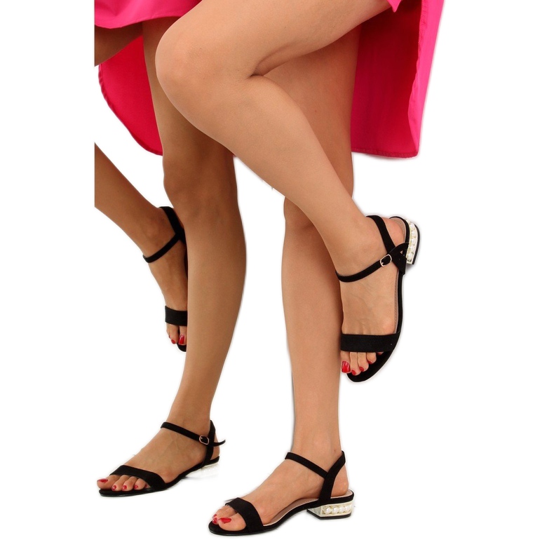 Sandales à talons hauts avec perles noir 99- le noir 2