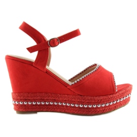Sandales compensées rouges U-6272 rouge 2