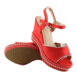 Sandales compensées rouges U-6272 rouge 1