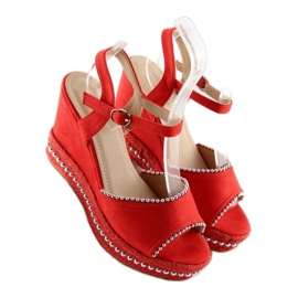 Sandales compensées rouges U-6272 rouge 4