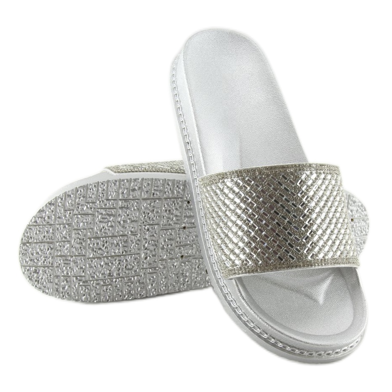 Chaussons en argent avec zircons cubiques Argent 966 gris 2 Chaussons en argent avec zircons cubiques Argent 966 gris 2