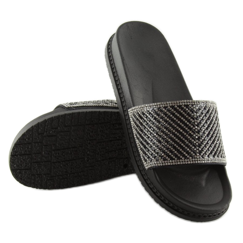 Chaussons noirs avec zircons cubiques 966 Noir le noir 2