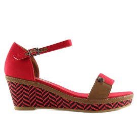 Sandales compensées rouges J7731-8 rouge 3