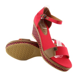 Sandales compensées rouges J7731-8 rouge 2