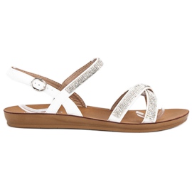 American Club Sandales avec ornements américains blanc 2