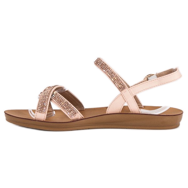 American Club Sandales avec ornements américains rose 1