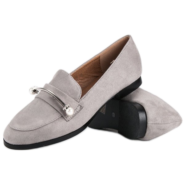 Chaussures grises avec perles 1 Chaussures grises avec perles 1