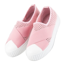 Baskets Creepers ajourées rose 2