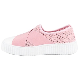 Baskets Creepers ajourées rose 1