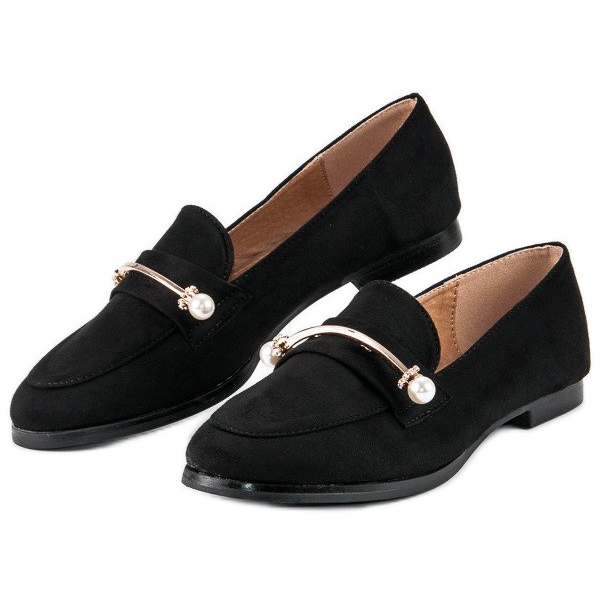 Richelieus noirs avec perles 2