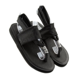 Sandales en coton noir DD81P le noir 1
