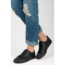 Kylie Baskets Ajourées Sur La Reliure le noir 4
