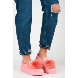 Vices Slipons en daim avec pompon rose 7