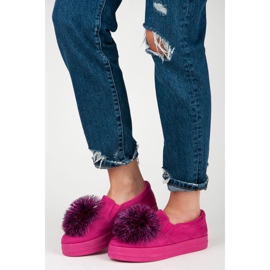 Vices Slipons en daim avec pompon rose 7