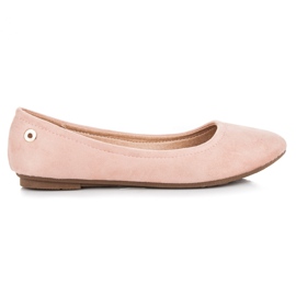 Ch. Creation Ballerines en daim à ruban rose 3