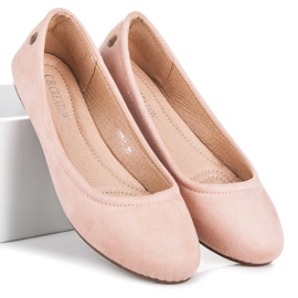 Ch. Creation Ballerines en daim à ruban rose 4