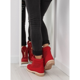 Balmans ajourés, tirette dorée, rouge R103 Rouge 10