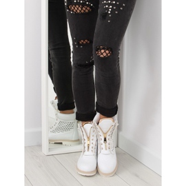 Baume ajouré, zip doré, blanc R103 Blanc 1