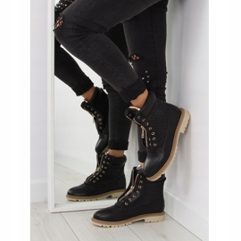 Balmans ajourés, tirette dorée, noir R103 Noir le noir 1