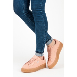 Puma plate-forme en daim bijou jr rose 4