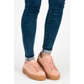 Puma plate-forme en daim bijou jr rose 5