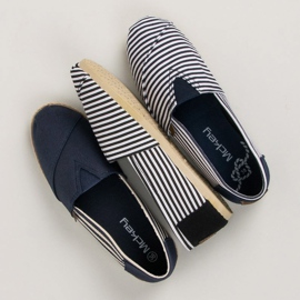McKey Espadrilles rayées confortables bleu 7