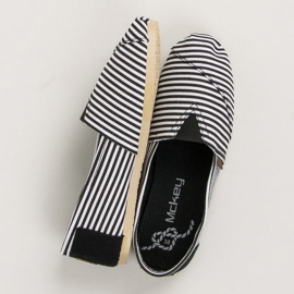 McKey Espadrilles rayées confortables le noir 5