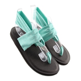 Sandales, coton, vert menthe 4