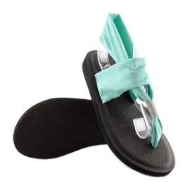 Sandales, coton, vert menthe 5