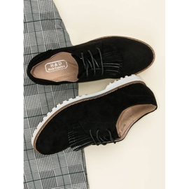 Chaussures bohèmes en daim nouées le noir 8